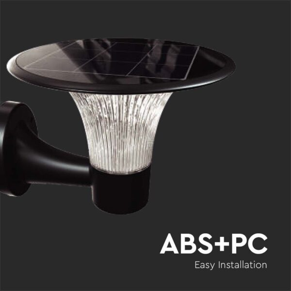 Επιτοίχιο Φωτιστικό LED 15W 4000K IP65 Μαύρου Χρώματος Ηλιακό με Ανιχνευτή V-TAC – 23004