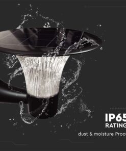 Επιτοίχιο Φωτιστικό LED 15W 4000K IP65 Μαύρου Χρώματος Ηλιακό με Ανιχνευτή V-TAC – 23004