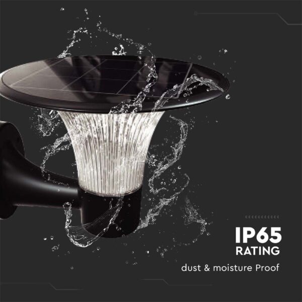 Επιτοίχιο Φωτιστικό LED 15W 4000K IP65 Μαύρου Χρώματος Ηλιακό με Ανιχνευτή V-TAC – 23004
