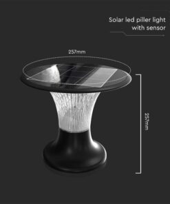 Φωτιστικό Δαπέδου Κήπου LED 15W 4000K IP65 Μαύρου Χρώματος Ηλιακό με Ανιχνευτή V-TAC – 23005