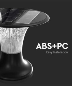 Φωτιστικό Δαπέδου Κήπου LED 15W 4000K IP65 Μαύρου Χρώματος Ηλιακό με Ανιχνευτή V-TAC – 23005