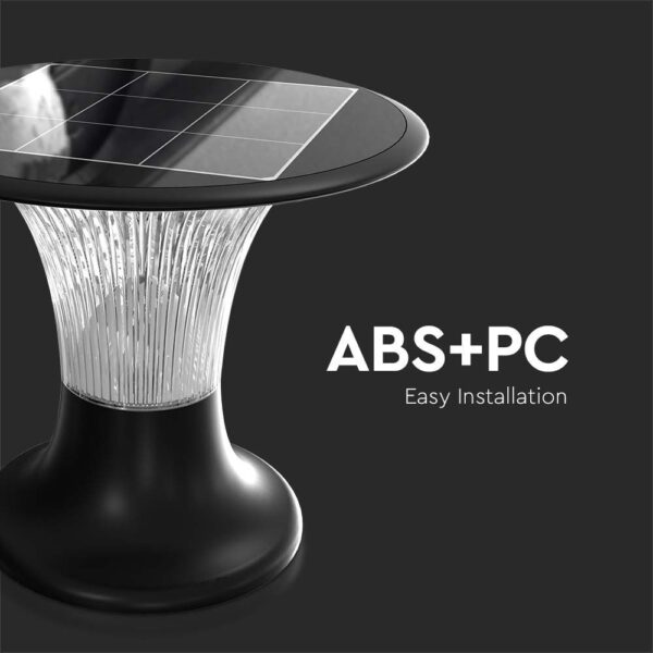 Φωτιστικό Δαπέδου Κήπου LED 15W 4000K IP65 Μαύρου Χρώματος Ηλιακό με Ανιχνευτή V-TAC – 23005