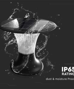Φωτιστικό Δαπέδου Κήπου LED 15W 4000K IP65 Μαύρου Χρώματος Ηλιακό με Ανιχνευτή V-TAC – 23005