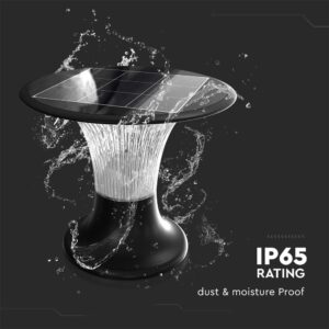 Φωτιστικό Δαπέδου Κήπου LED 15W 4000K IP65 Μαύρου Χρώματος Ηλιακό με Ανιχνευτή V-TAC – 23005