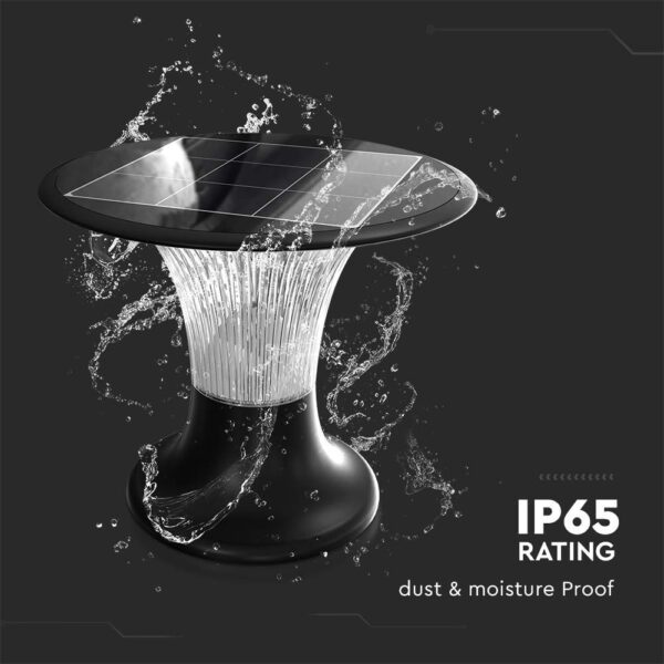 Φωτιστικό Δαπέδου Κήπου LED 15W 4000K IP65 Μαύρου Χρώματος Ηλιακό με Ανιχνευτή V-TAC – 23005