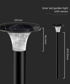 Φωτιστικό Κολωνάκι Κήπου LED 15W 4000K Ηλιακό με Ανιχνευτή κίνησης Μαύρου Χρώματος IP65 V-TAC – 23006