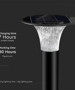Φωτιστικό Κολωνάκι Κήπου LED 15W 4000K Ηλιακό με Ανιχνευτή κίνησης Μαύρου Χρώματος IP65 V-TAC – 23006