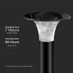 Φωτιστικό Κολωνάκι Κήπου LED 15W 4000K Ηλιακό με Ανιχνευτή κίνησης Μαύρου Χρώματος IP65 V-TAC – 23006
