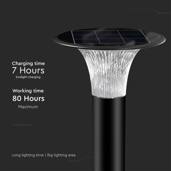 Φωτιστικό Κολωνάκι Κήπου LED 15W 4000K Ηλιακό με Ανιχνευτή κίνησης Μαύρου Χρώματος IP65 V-TAC – 23006