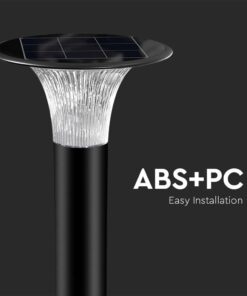 Φωτιστικό Κολωνάκι Κήπου LED 15W 4000K Ηλιακό με Ανιχνευτή κίνησης Μαύρου Χρώματος IP65 V-TAC – 23006