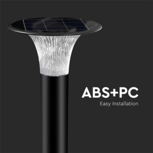 Φωτιστικό Κολωνάκι Κήπου LED 15W 4000K Ηλιακό με Ανιχνευτή κίνησης Μαύρου Χρώματος IP65 V-TAC – 23006