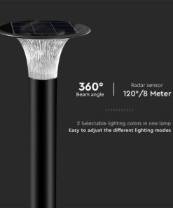 Φωτιστικό Κολωνάκι Κήπου LED 15W 4000K Ηλιακό με Ανιχνευτή κίνησης Μαύρου Χρώματος IP65 V-TAC – 23006