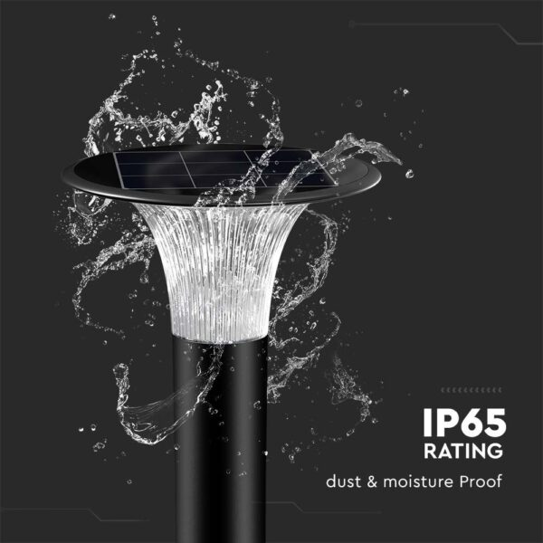 Φωτιστικό Κολωνάκι Κήπου LED 15W 4000K Ηλιακό με Ανιχνευτή κίνησης Μαύρου Χρώματος IP65 V-TAC – 23006