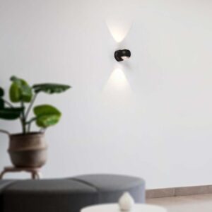 LED απλίκα Up-Down 10W 3000K θερμό λευκό με μαύρο σώμα V-TAC – 23007