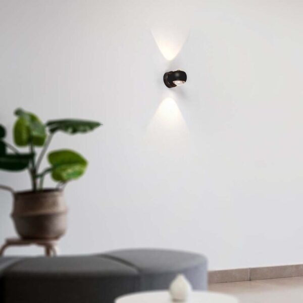 LED απλίκα Up-Down 10W 3000K θερμό λευκό με μαύρο σώμα V-TAC – 23007