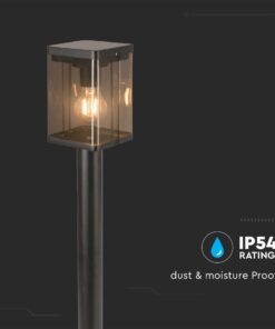 Κολωνάκι Κήπου 1xΕ27 IP54 Μαύρου Χρώματος με Ανιχνευτή V-TAC – 23009