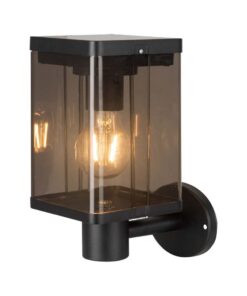 Επιτοίχιο Φωτιστικό 1xΕ27 Μαύρου Χρώματος Ηλιακό με Ανιχνευτή IP54 V-TAC – 23010