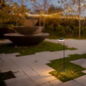 LED ηλιακό φωτιστικό κήπου δαπέδου 2W IP54 θερμό λευκό 3000Κ με μαύρο σώμα V-TAC – 23011
