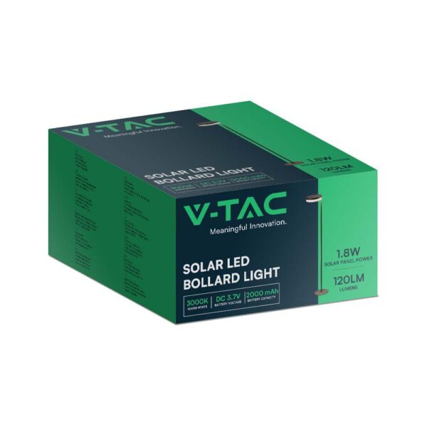 LED ηλιακό φωτιστικό κήπου δαπέδου 2W IP54 θερμό λευκό 3000Κ με μαύρο σώμα V-TAC – 23011