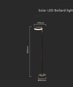 LED ηλιακό φωτιστικό κήπου δαπέδου 2W IP54 θερμό λευκό 3000Κ με μαύρο σώμα V-TAC – 23011