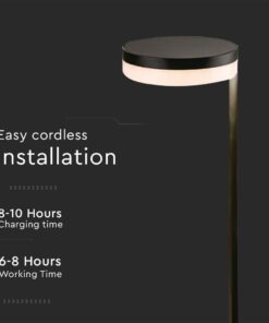 LED ηλιακό φωτιστικό κήπου δαπέδου 2W IP54 θερμό λευκό 3000Κ με μαύρο σώμα V-TAC – 23011