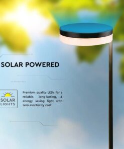 LED ηλιακό φωτιστικό κήπου δαπέδου 2W IP54 θερμό λευκό 3000Κ με μαύρο σώμα V-TAC – 23011