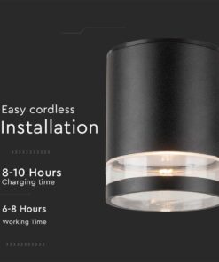 Ηλιακό Επιτοίχιο Φωτιστικό LED Σποτ Down 0.55W Μαύρο V-TAC Θερμό Λευκό 3000K – 23012