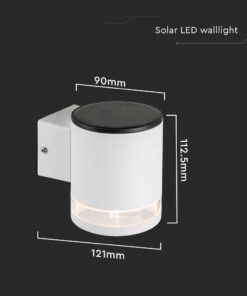 Ηλιακό Επιτοίχιο Φωτιστικό LED Σποτ Down 0.55W Λευκό V-TAC Θερμό Λευκό 3000K – 23013