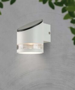 LED ηλιακό φωτιστικό επιτοίχιο 0.55W θερμό λευκό 3000K με λευκό σώμα και αισθητήρα μικροκυμάτων V-TAC – 23014