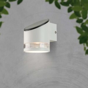 LED ηλιακό φωτιστικό επιτοίχιο 0.55W θερμό λευκό 3000K με λευκό σώμα και αισθητήρα μικροκυμάτων V-TAC – 23014