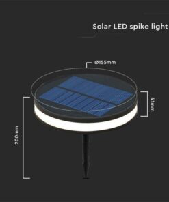 LED ηλιακό φωτιστικό καρφί 1.8W θερμό λευκό 3000K μαύρο σώμα V-TAC – 23015