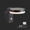 Επιτοίχιο Φωτιστικό τοίχου LED 1.8W 3000Κ Μαύρου Χρώματος IP54 Ηλιακό με Ανιχνευτή V-TAC – 23016