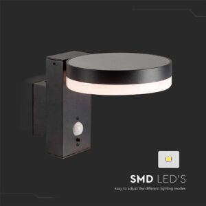 Επιτοίχιο Φωτιστικό τοίχου LED 1.8W 3000Κ Μαύρου Χρώματος IP54 Ηλιακό με Ανιχνευτή V-TAC – 23016