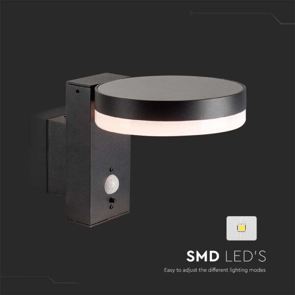 Επιτοίχιο Φωτιστικό τοίχου LED 1.8W 3000Κ Μαύρου Χρώματος IP54 Ηλιακό με Ανιχνευτή V-TAC – 23016