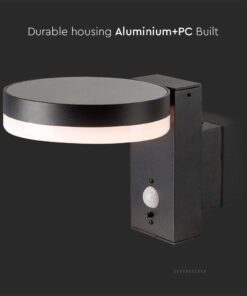 Επιτοίχιο Φωτιστικό τοίχου LED 1.8W 3000Κ Μαύρου Χρώματος IP54 Ηλιακό με Ανιχνευτή V-TAC – 23016