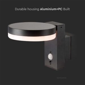 Επιτοίχιο Φωτιστικό τοίχου LED 1.8W 3000Κ Μαύρου Χρώματος IP54 Ηλιακό με Ανιχνευτή V-TAC – 23016