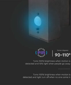 Επιτοίχιο Φωτιστικό τοίχου LED 1.8W 3000Κ Μαύρου Χρώματος IP54 Ηλιακό με Ανιχνευτή V-TAC – 23016