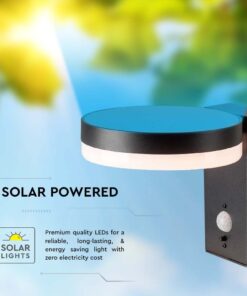 Επιτοίχιο Φωτιστικό τοίχου LED 1.8W 3000Κ Μαύρου Χρώματος IP54 Ηλιακό με Ανιχνευτή V-TAC – 23016