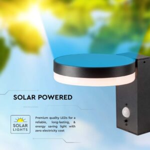 Επιτοίχιο Φωτιστικό τοίχου LED 1.8W 3000Κ Μαύρου Χρώματος IP54 Ηλιακό με Ανιχνευτή V-TAC – 23016