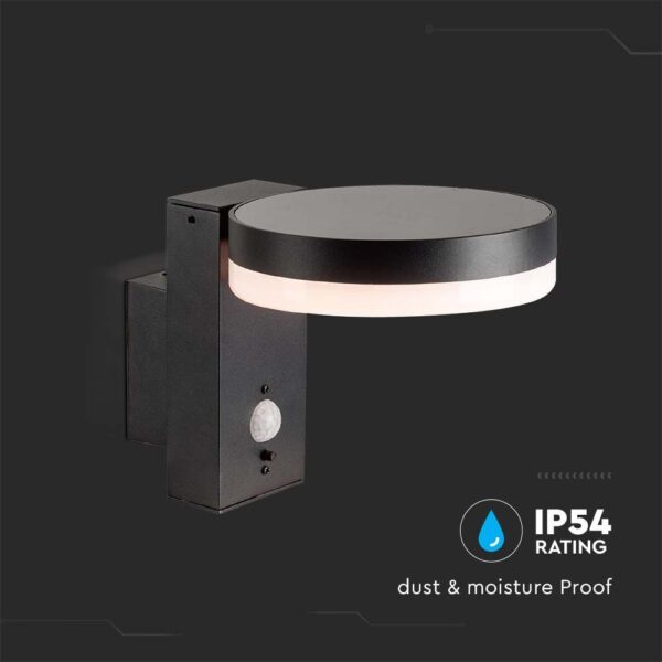 Επιτοίχιο Φωτιστικό τοίχου LED 1.8W 3000Κ Μαύρου Χρώματος IP54 Ηλιακό με Ανιχνευτή V-TAC – 23016