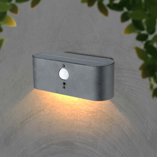 Επιτοίχιο Φωτιστικό LED 0.8W 3000Κ Μαύρου Χρώματος IP54 Ηλιακό με Ανιχνευτή V-TAC – 23017