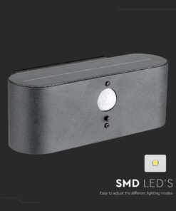 Επιτοίχιο Φωτιστικό LED 0.8W 3000Κ Μαύρου Χρώματος IP54 Ηλιακό με Ανιχνευτή V-TAC – 23017