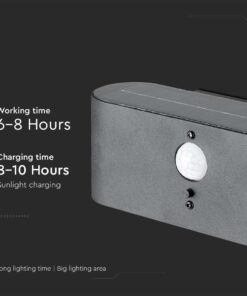 Επιτοίχιο Φωτιστικό LED 0.8W 3000Κ Μαύρου Χρώματος IP54 Ηλιακό με Ανιχνευτή V-TAC – 23017