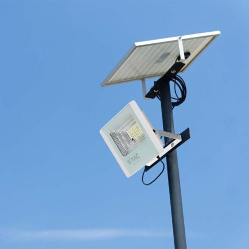 LED ηλιακός προβολέας 35W φυσικό λευκό 4000K με λευκό σώμα V-TAC – 10410
