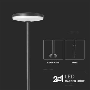 Φωτιστικό καρφί Κήπου LED 12W 3000K Ανθρακί Χρώματος IP65 V-TAC – 23021