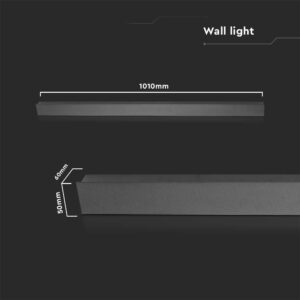 Απλίκα Τοίχου LED 16W 4000K Μαύρου Χρώματος IP65 V-TAC – 23022