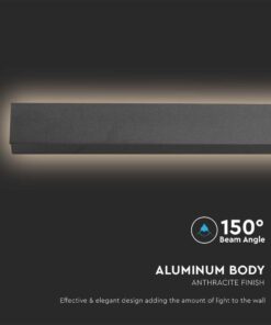 Απλίκα Τοίχου LED 16W 4000K Μαύρου Χρώματος IP65 V-TAC – 23022