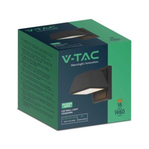 Απλίκα LED 15W 4000K IP65 Μαύρου Χρώματος V-TAC – 23027
