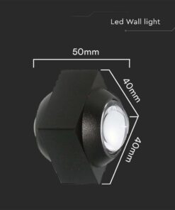 Απλίκα Up-Down LED 2W 3000K Μαύρου Χρώματος V-TAC – 23028