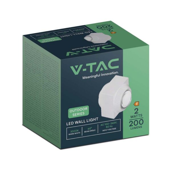 Απλίκα Up-Down LED 2W 3000K Λευκού Χρώματος V-TAC – 23029